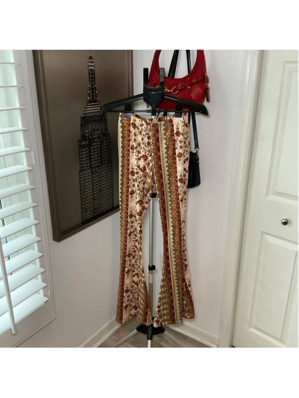 Fashion Nova Boho Floral Paisley Flare Pants Size Small Y2K